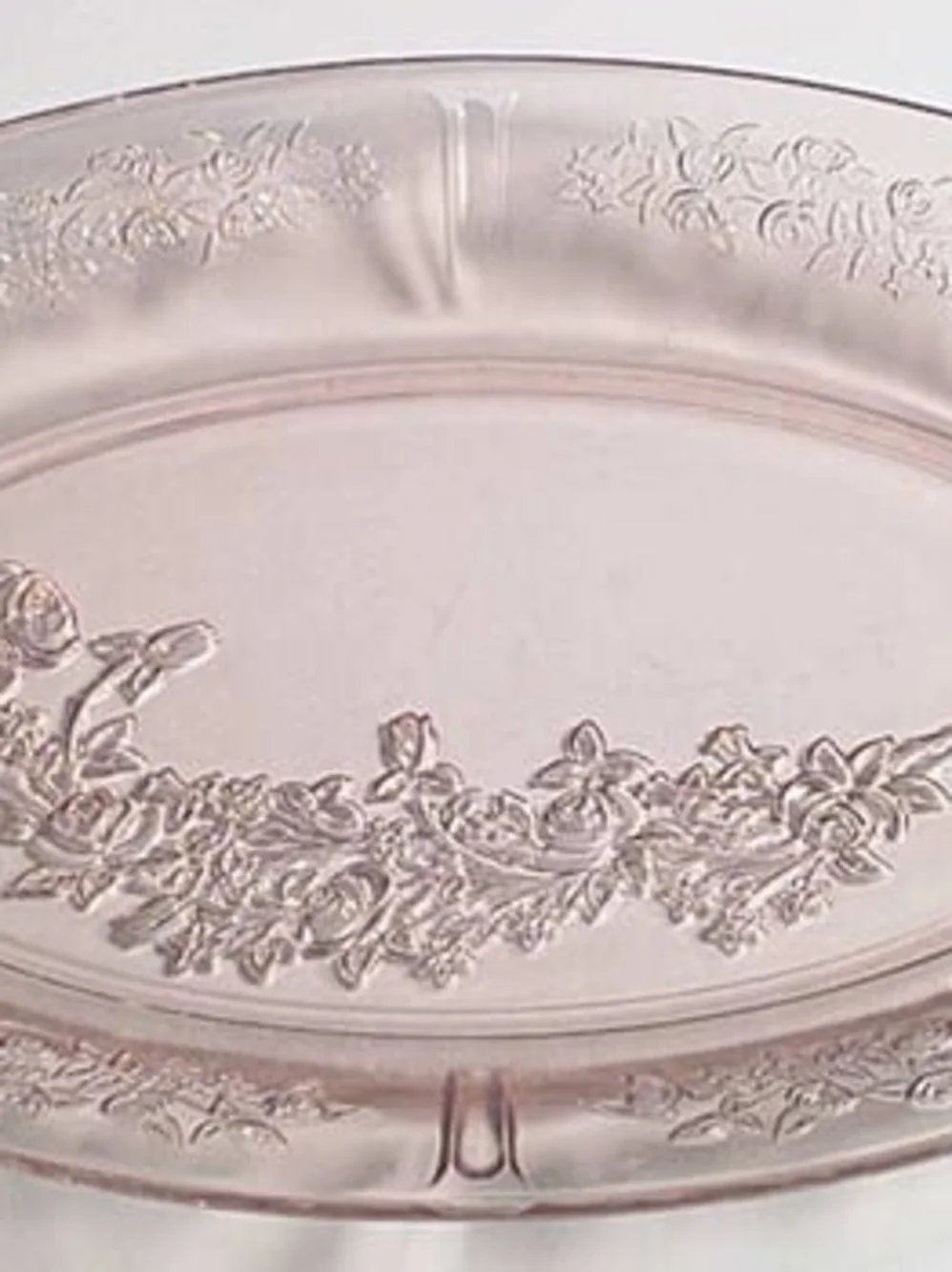 Federal Glass Company Sharon Pink Depression Glass oval platter from 1935–1939,